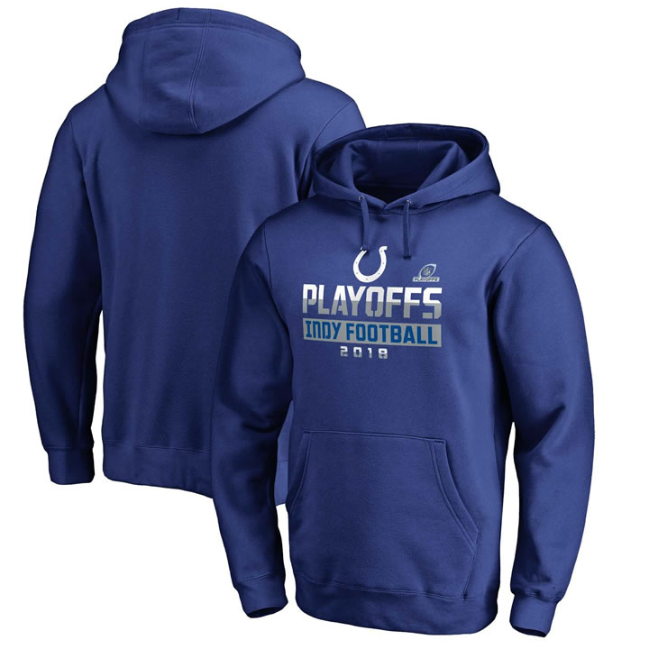 Men's Indianapolis Colts Blue 2018 NFL Playoffs Indy Football Pullover Hoodie,We sell and wholesale Men's Indianapolis Colts Blue 2018 NFL Playoffs Indy Football Pullover Hoodie on line form chian!